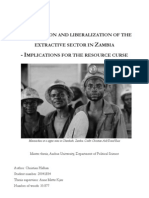 Privatization and Liberalization of The Extractive Industry in Zambia - Implications For The Resource Curse
