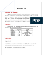 Unit-I Mathematical Logic: Statements and Notations