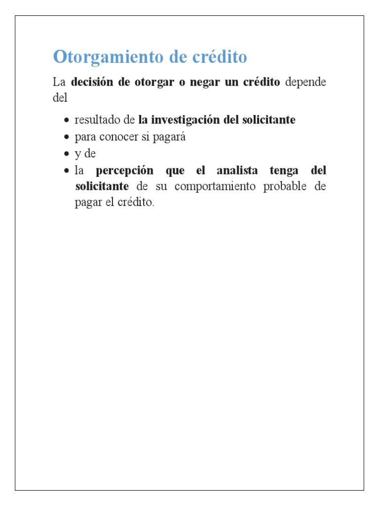 Proceso de Otorgamiento de Crédito | PDF | Negocios | Finanzas y dinero