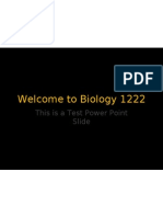 Welcome To Bio 1222!