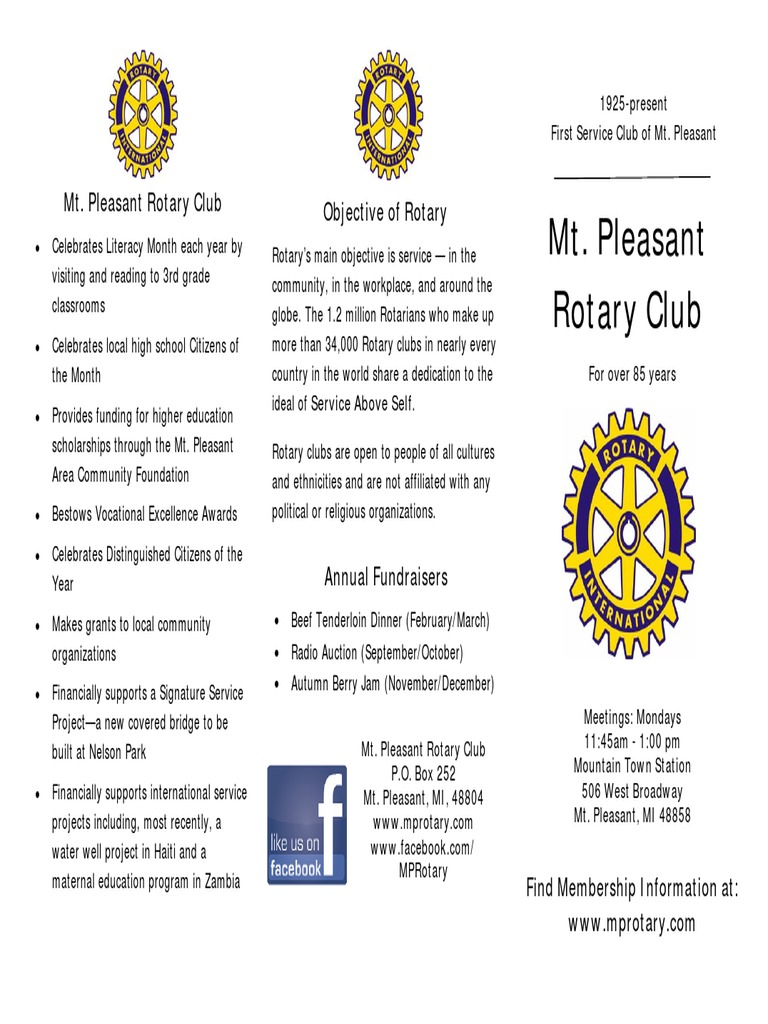 Objective of Rotary Mt. Pleasant Rotary Club PDF
