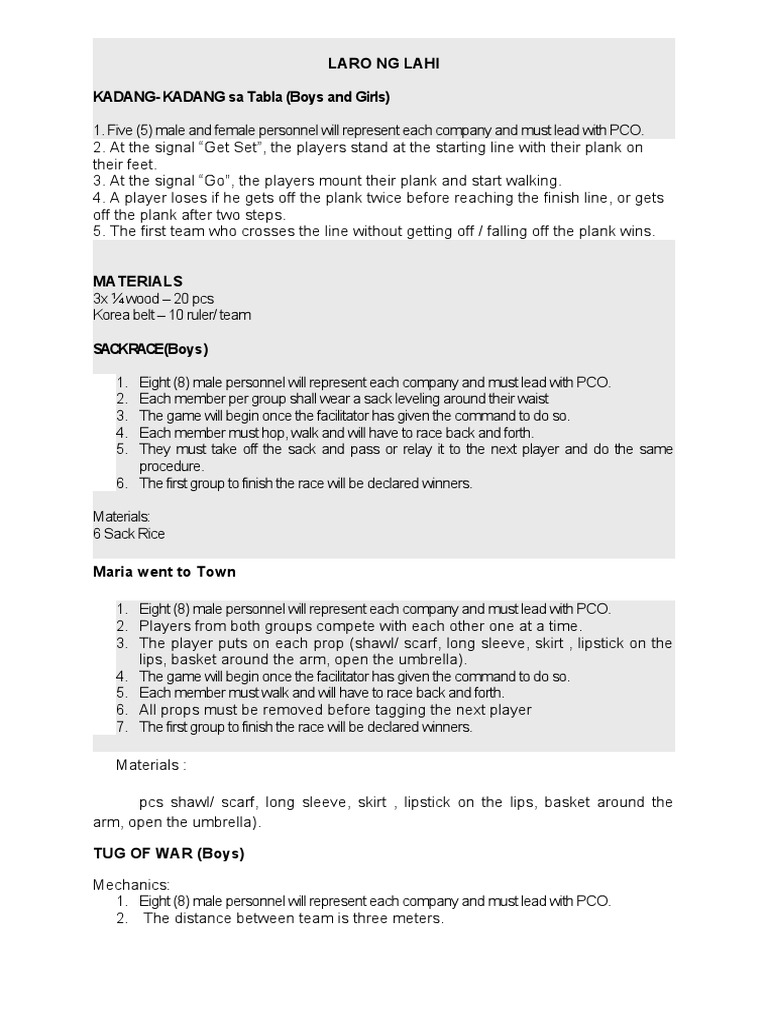 Laro NG Lahi KADANG-KADANG Sa Tabla (Boys and Girls) : Tug of War (Boys