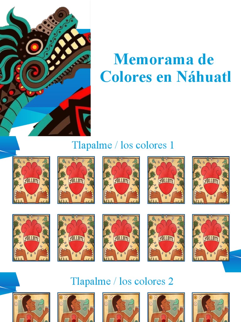 Memorama de Colores en Náhuatl | PDF | Estudios de idiomas extranjeros ...