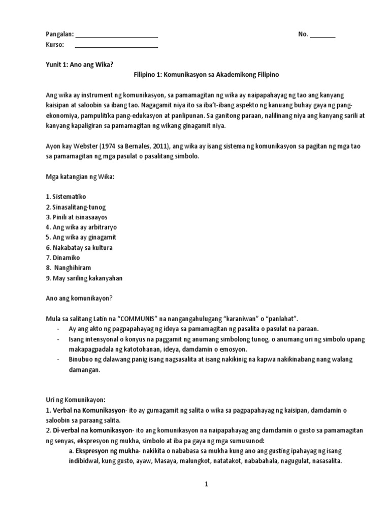 Modyul Fil 1 | PDF