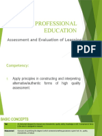 Assessment and Evaluation of Learning