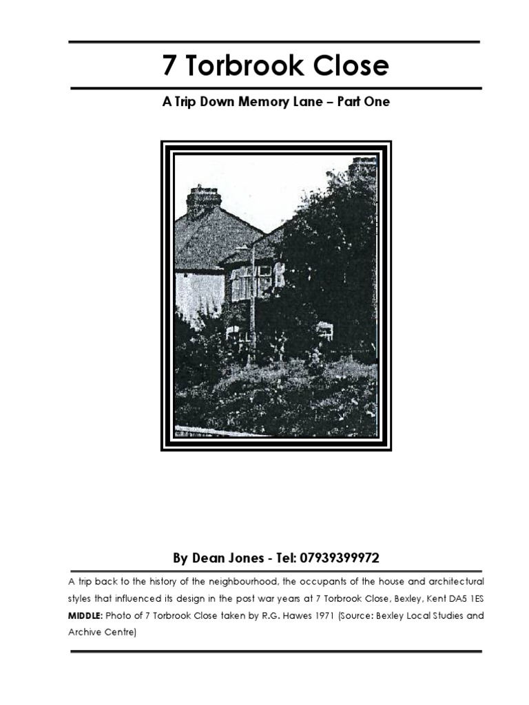 Detailed Documentary Investigation of 7 Torbrook Close, Bexley, Kent