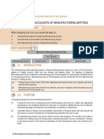 Unit - 2 Final Accounts of Manufacturing Entities: Learning Outcomes