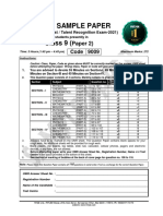 Bbe+Tre 2021 C Ix p2 S&M Sample Paper