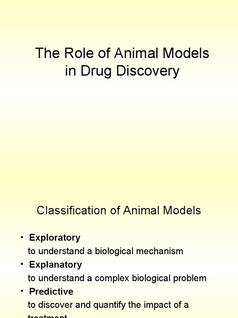 The Role of Animal Models in Drug Discovery PDF Pharmacology In Vitro
