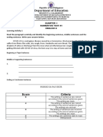 Department of Education: Score Criteria