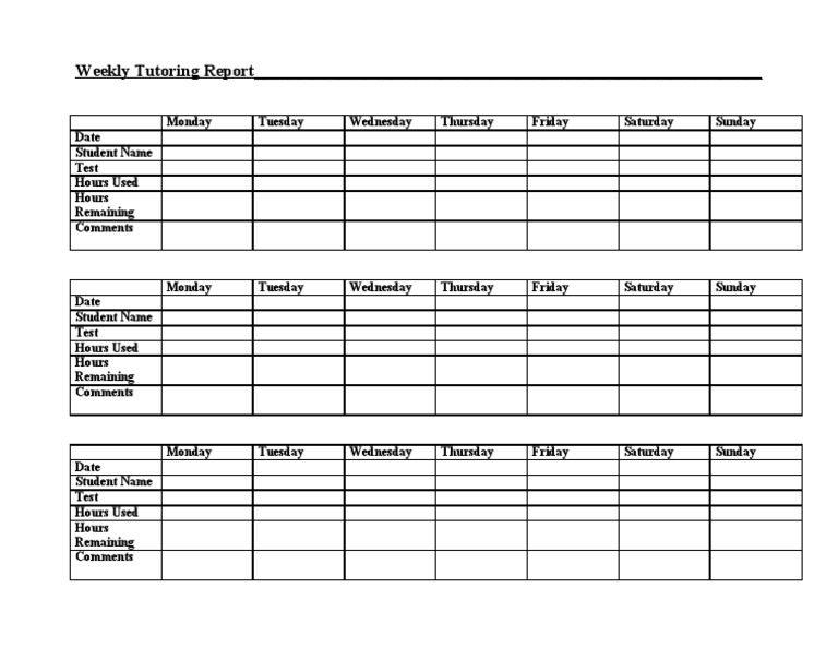 Weekly Student Tutoring Summary | PDF | Career & Growth