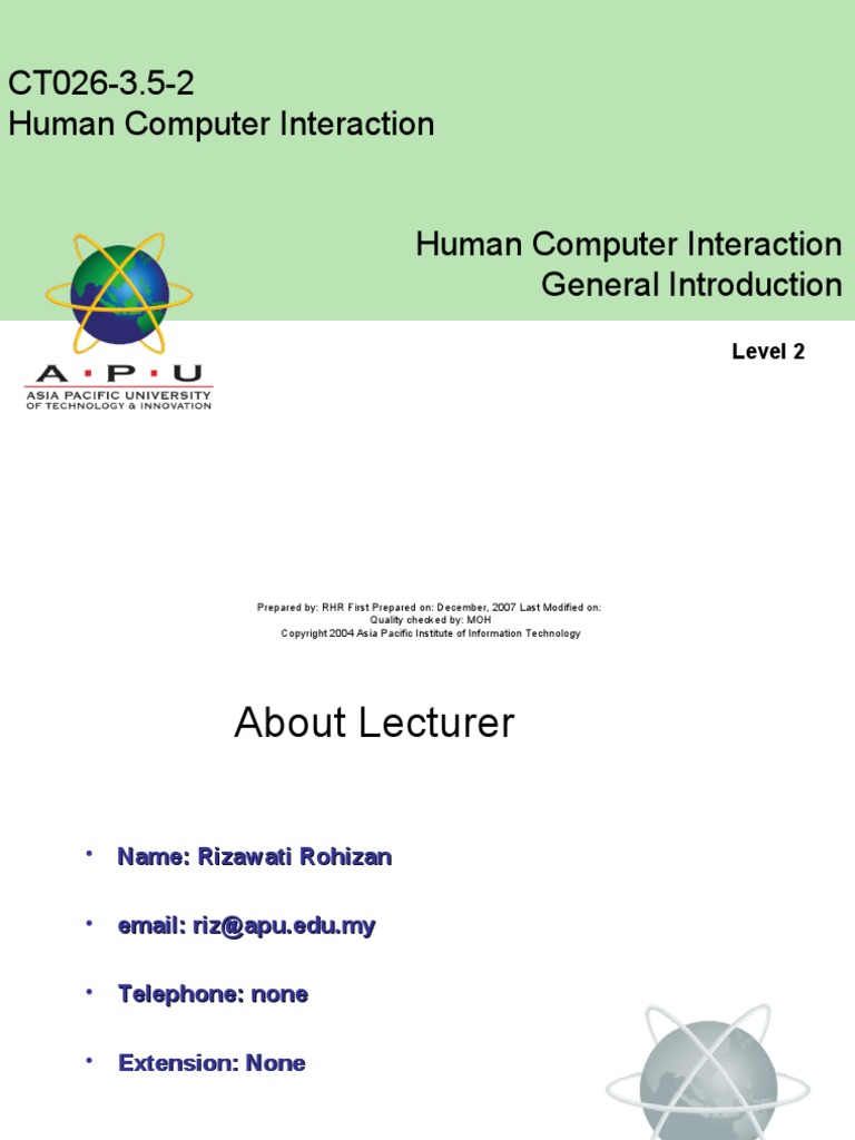 CT026-3.5-2 Human Computer Interaction: Level 2 | PDF | Human–Computer ...