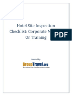 Hotel Site Inspection Checklist: Corporate Meeting or Training