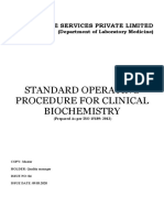 Standard Operating Procedure For Clinical Biochemistry: R. K. Life Services Private Limited