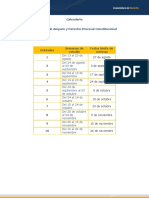 CALENDARIO JUICIO DE Amparo y DERECHO PROCESAL CONSTITUCIONAL 5 SEMESTRE 2023-1