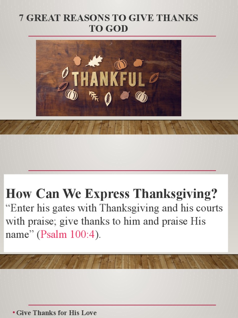 7 Reasons to Thank God Daily | PDF | Jesus | Paul The Apostle