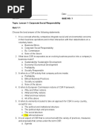 CSR Practice Questions and Concepts | PDF | Corporate Social ...