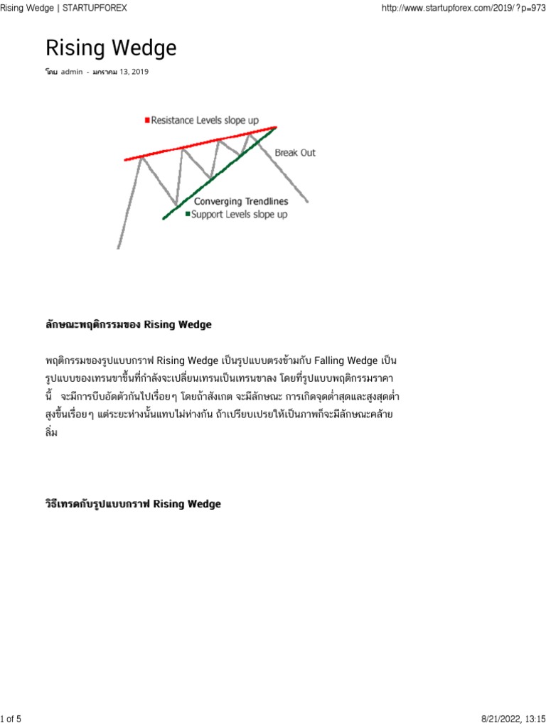 ลักษณะพฤติกรรมของ Rising Wedge | PDF
