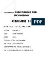 Casting and Forging and Technology Assignment: 01: Subject: Gated Pattern