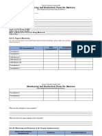 Monitoring and Evaluation Form For Mentors: Teacher Induction Program (TIP)