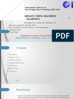 Smart Assistant Using Machine Learning: Presented By-Under The Guidance of