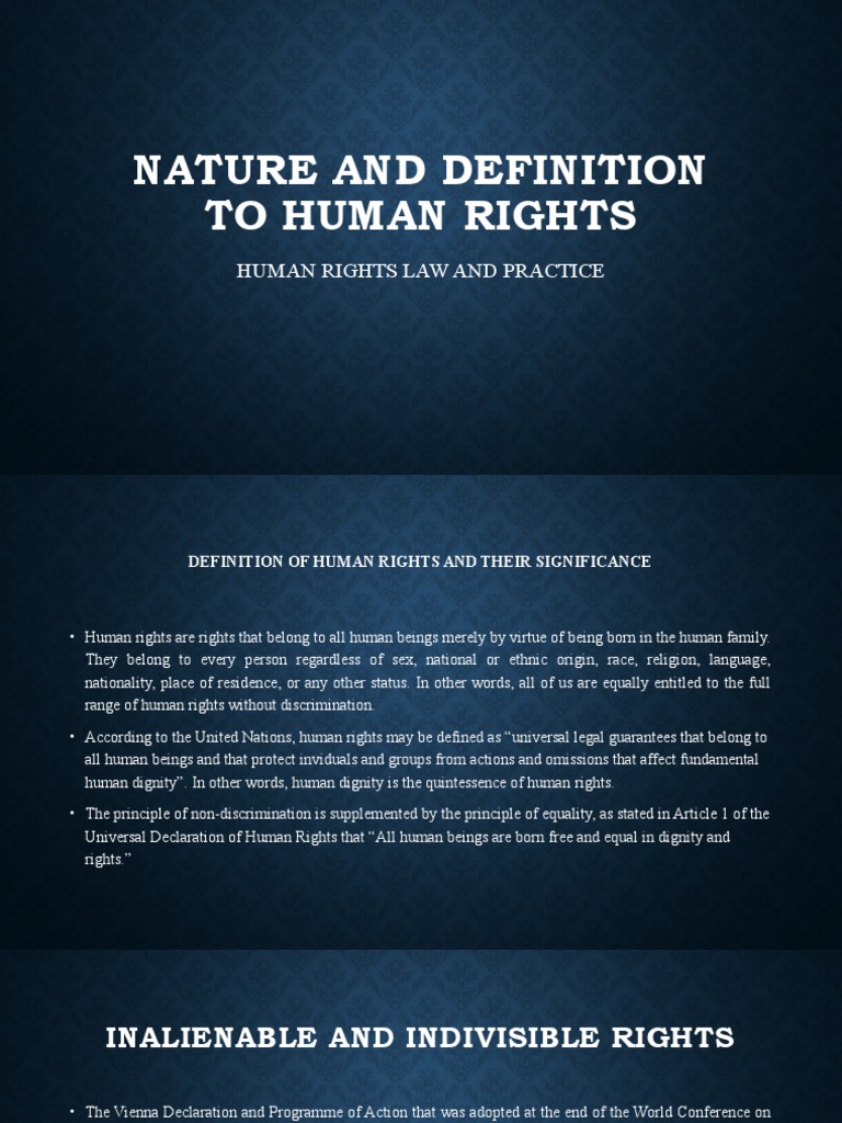 For Nature and Definitions of Human Rights PDF Human Rights Rights