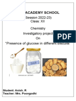 San Academy School: Presence of Glucose in Different Biscuits