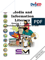 Media and Information Literacy: Quarter 1 - Module 4: Evolution of Traditional To New Media