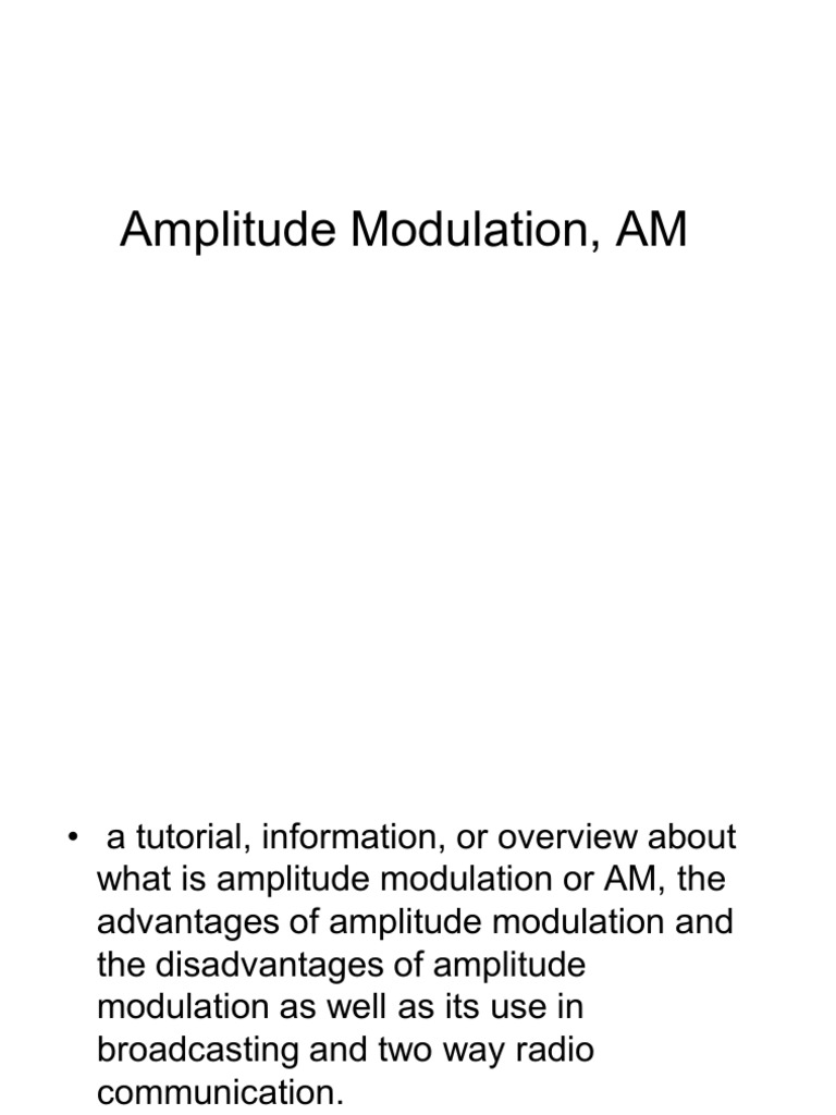 Modulation, AM, FM PDF Frequency Modulation Detector (Radio)