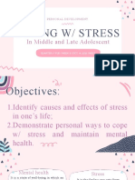 Coping W/ Stress: in Middle and Late Adolescent