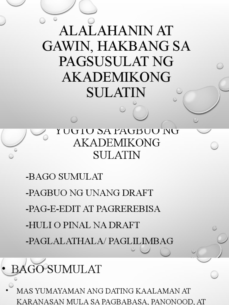 Hakbang Sa Pagsusulat NG Akademikong Sulatin | PDF