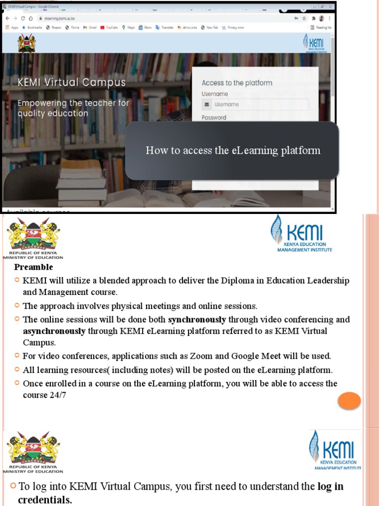 Accessing KEMI Virtual Campus Guide | PDF | Educational Technology ...