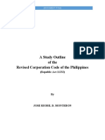 AStudy Outilne of The Revised Corporation Code
