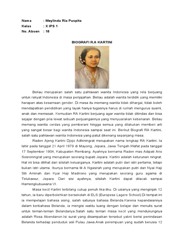 Biografi Ra Kartini | PDF