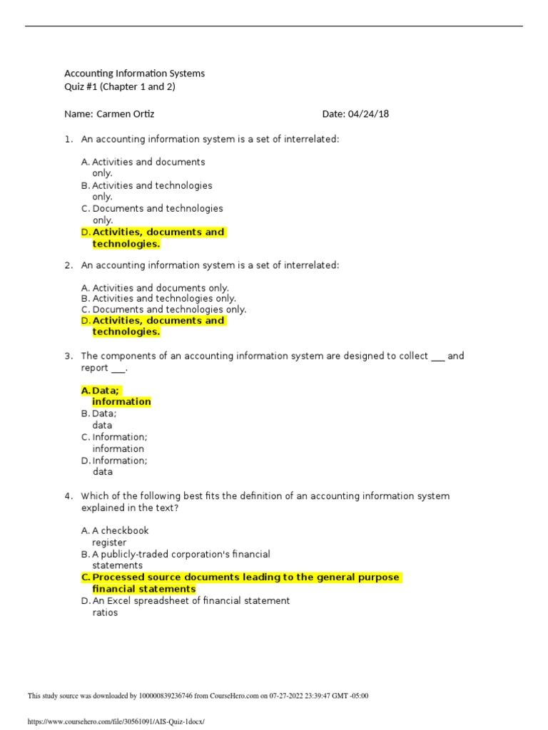 Understanding Accounting Information Systems An Expert Analysis of a