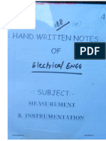 Electrical Measurements & Instrumentations Notes