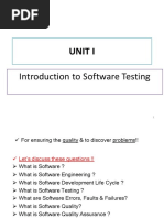 Unit I: Introduction To Software Testing