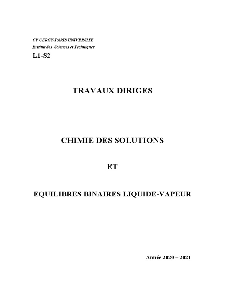 Chimie des Solutions et Équilibres | PDF | Titrage | Chimie