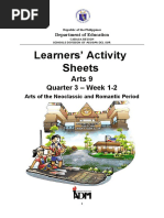 Learners' Activity Sheets: Arts 9