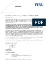 Circulaire No. 1793 - AccrÃ©ditation Des Mã©dias Pour La Coupe Du Monde de La FIFA, Qatar 2022â - FR