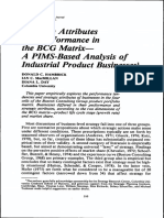 1982 Strategic Attributes and Performance in The BCG Matrix. A PIMS-Based Analysis