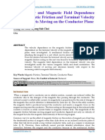 The Velocity and Magnetic Field Dependence On The Magnetic Friction and Terminal Velocity of The Magnets Moving On The Conductor Plane