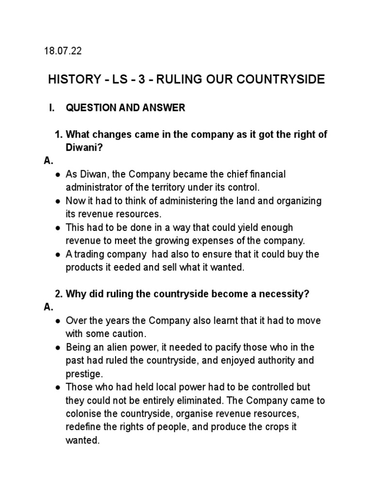 History - LS - 3 - Ruling Our Countryside | PDF | Plantation | Agriculture