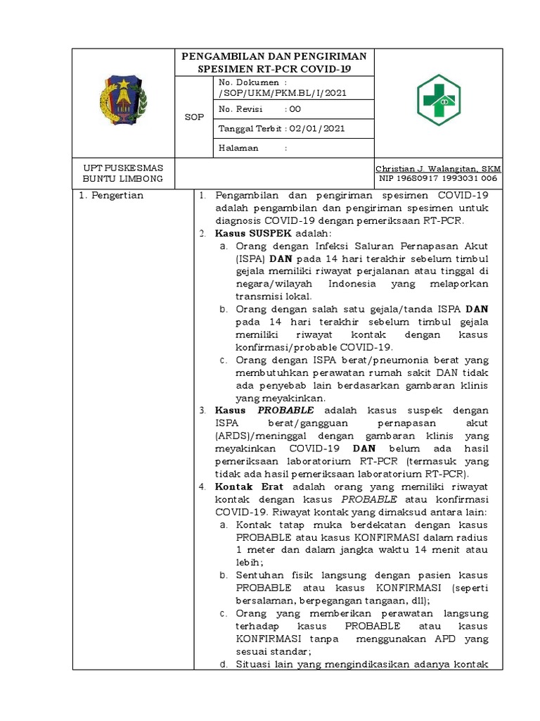 Sop PCR | PDF