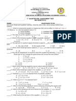 Math 9 1ST Quarter Pre Assessment