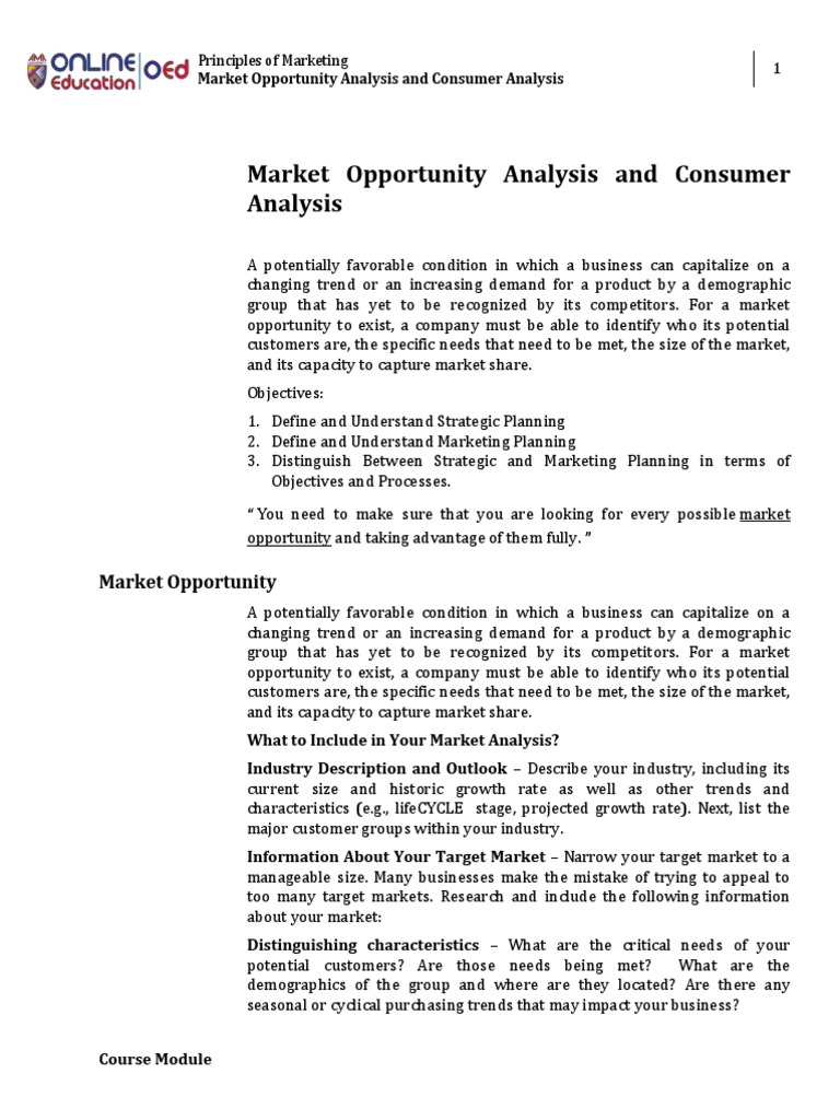 Principles of Marketing Module 6 | PDF | Marketing | Market Analysis