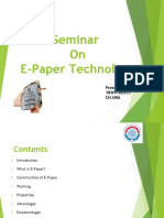 Seminar On E-Paper Technology: Presented by 18W91A0433 CH - Uha