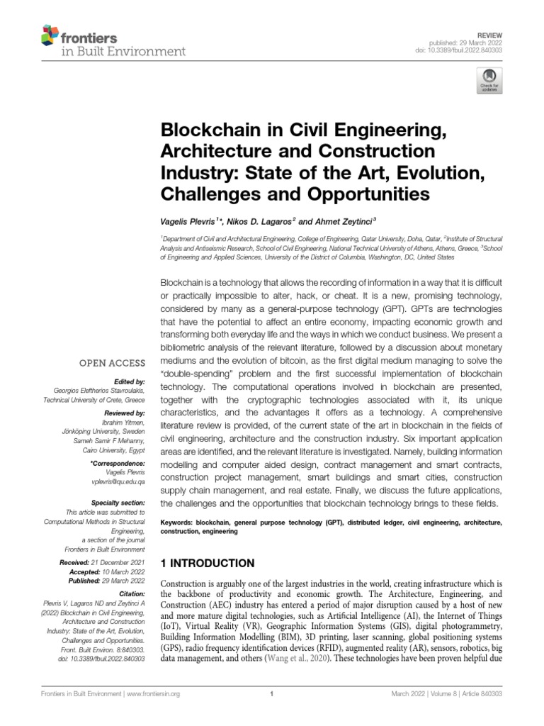 Blockchain in Civil Engineering Architecture and C | PDF | Public Key ...