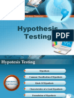 Hypothesis Testing: Mathematics Advance Statistics