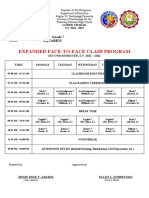 Class Programme For Expanded F2F 2021-2022 - Core Subjects Only